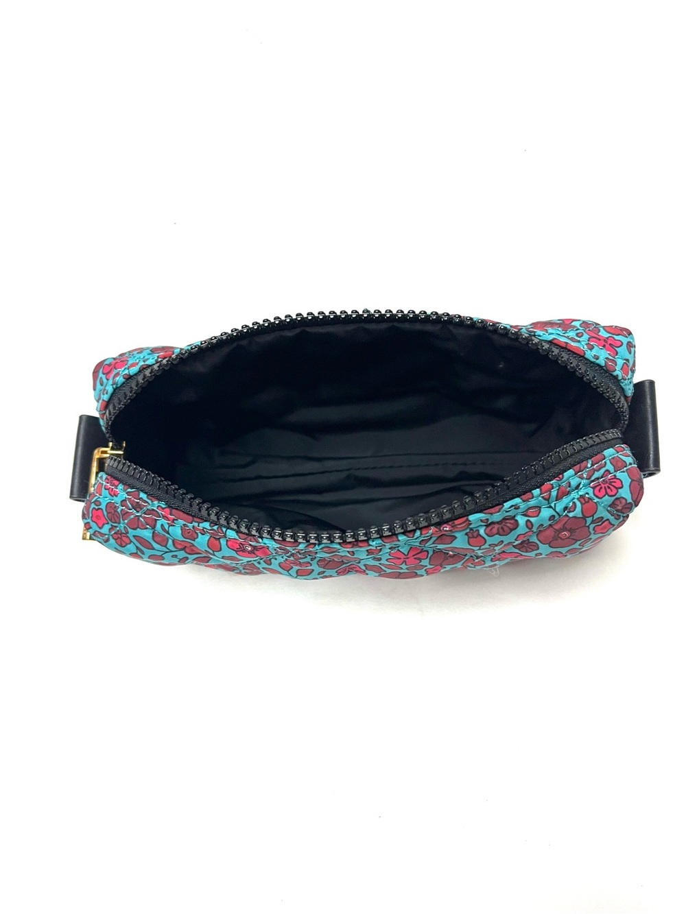 Marc Jacobs New York Teal & Magenta Floral Pattern Diamond Quilted Cosmetics Bag - Picture 5 of 5